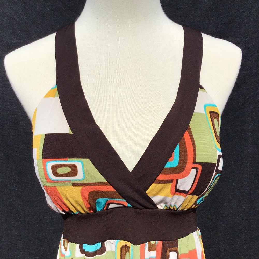 Multi-Color Mod Halter Dress - Picture 3 of 5